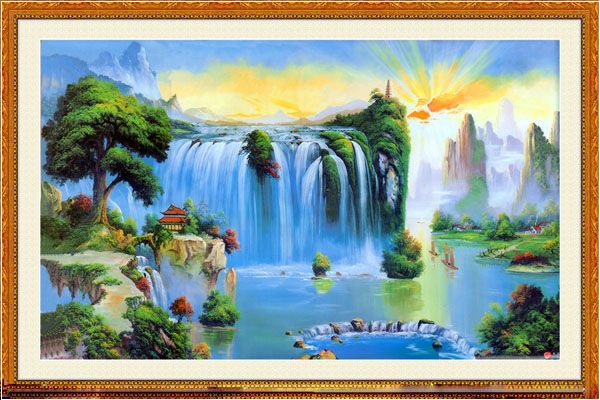 销售部门的办公室挂画风水:山水画